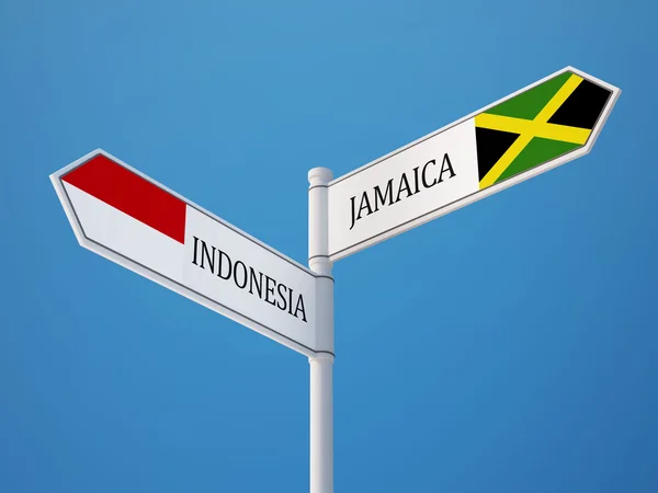 Indonesia Jamaica Firma el concepto de banderas — Foto de Stock