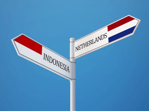 インドネシア オランダ符号フラグ コンセプト — ストック写真