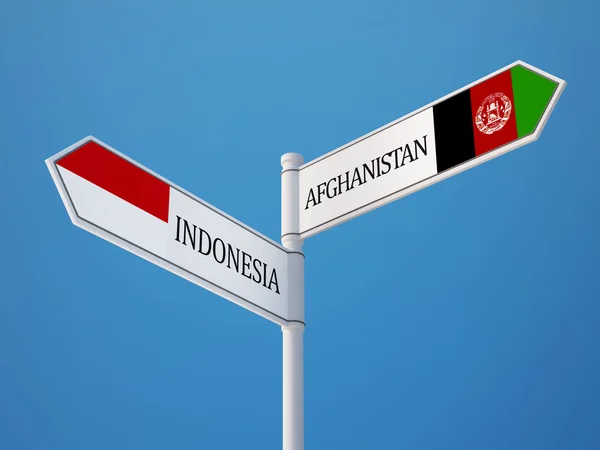 Afghanistan Indonesia Flags Concept — Stock Photo, Image