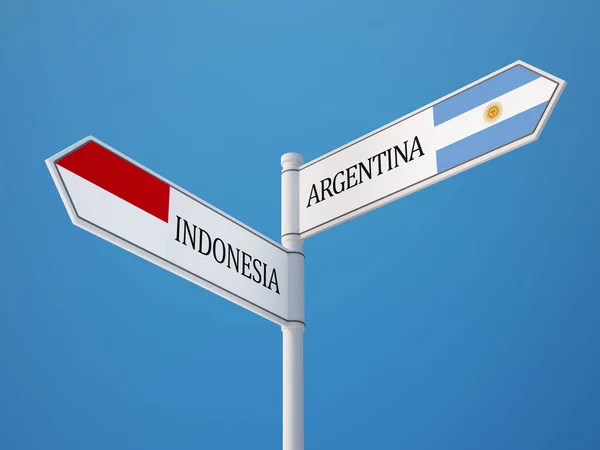 Indonesien Argentina tecken flaggor koncept — Stockfoto