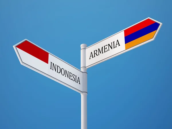 Indonesia Armenia  Sign Flags Concept — Stock Photo, Image