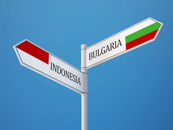 Indonesia Bulgaria  Sign Flags Concept — Stock Photo, Image