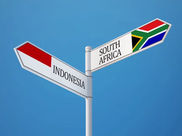 Indonesien Südafrika unterzeichnen Flaggen Konzept — Stockfoto