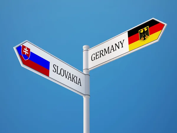 Slovacchia Germania Firmare Bandiere Concetto — Foto Stock