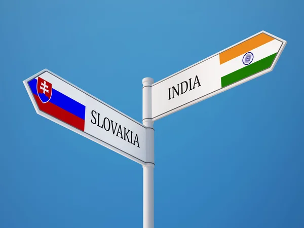 Slovakien Indien tecken flaggor koncept — Stockfoto