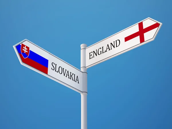 Eslovaquia Inglaterra Sign Flags Concept — Foto de Stock