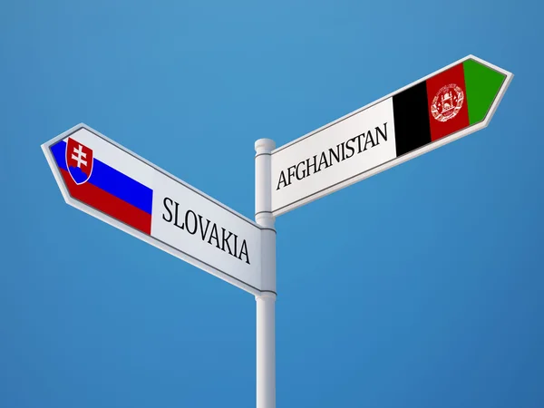 Afganistán Eslovaquia Banderas Concepto —  Fotos de Stock