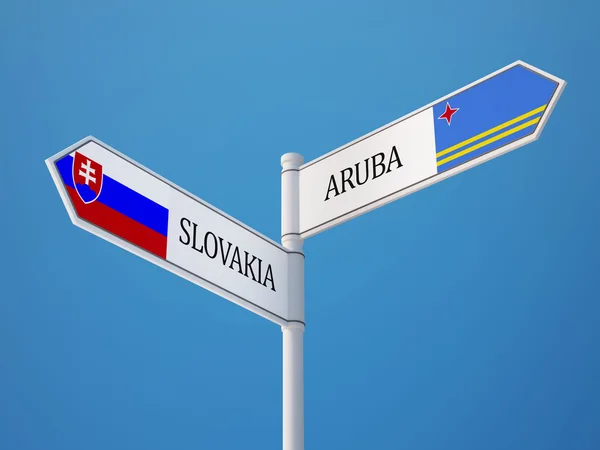 Флаги Словакии на Арубе — стоковое фото