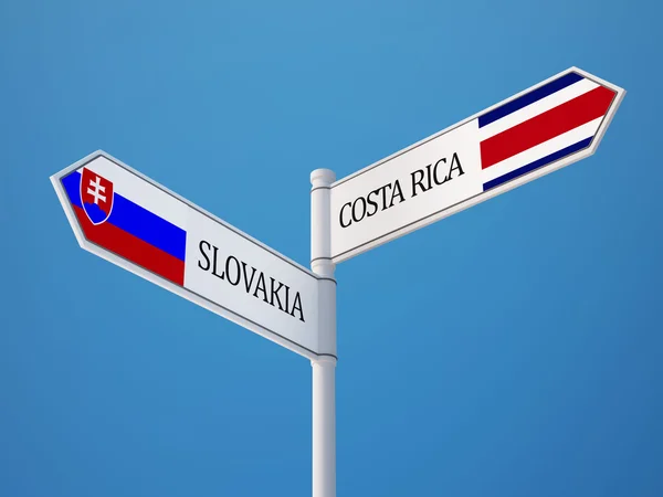 Slowakei Costa Rica unterzeichnen Flaggen — Stockfoto