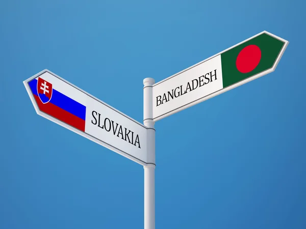 Slovacchia Bangladesh Firmare Bandiere Concetto — Foto Stock