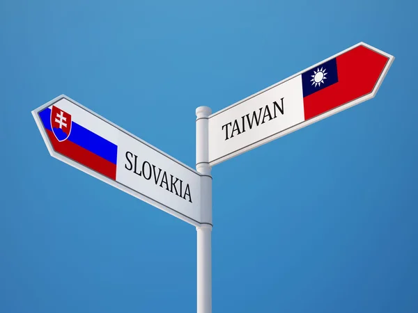 Slovakia Taiwan  Sign Flags Concept — Stock Photo, Image