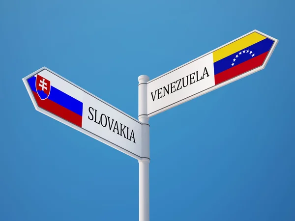 Slovacchia Venezuela Sign Flags Concept — Foto Stock