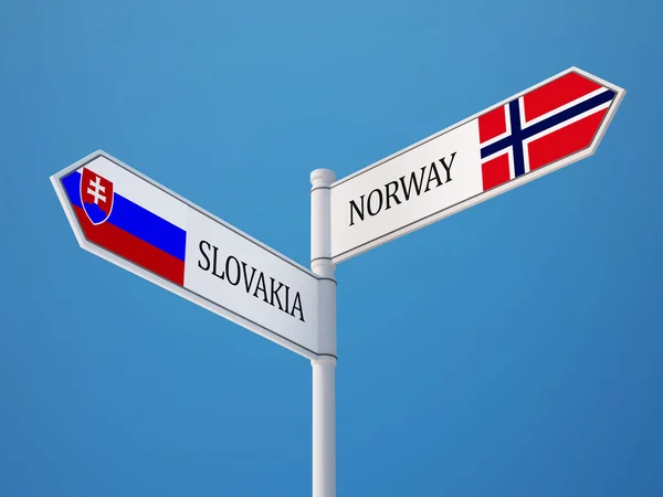 Slovakien Norge Sign flaggor koncept — Stockfoto