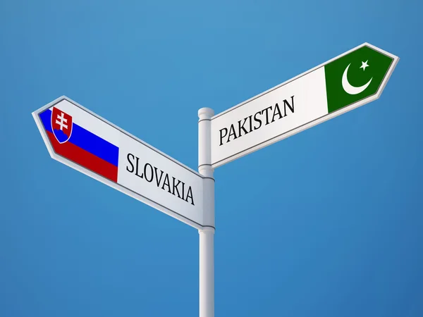 Eslovaquia Pakistán Sign Flags Concept —  Fotos de Stock