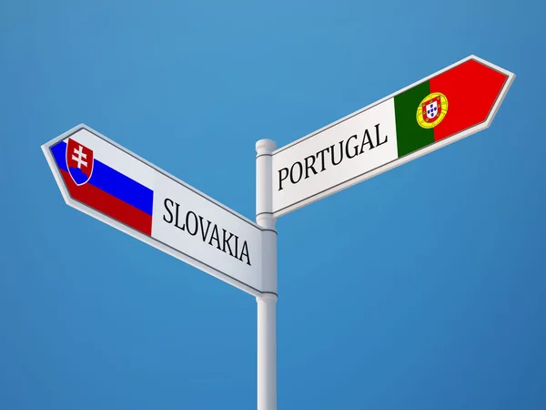 Slovakia Portugal  Sign Flags Concept — Stock Photo, Image