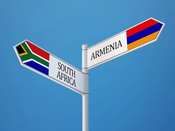 South Africa Armenia  Sign Flags Concept Stock Image