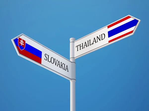 Thailand Slovakia  Sign Flags Concept — Stock Photo, Image