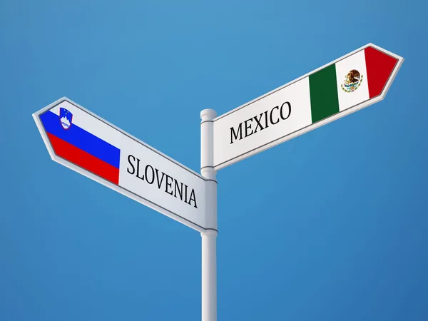 斯洛文尼亚墨西哥标志标志 — 图库照片