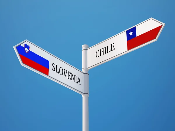 Словения подписала концепцию флагов Чили — стоковое фото