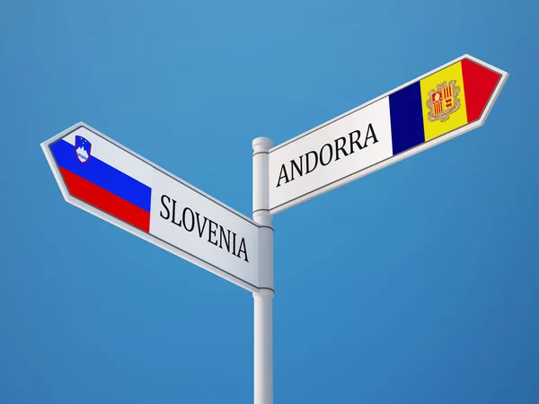 スロベニア アンドラ符号フラグ コンセプト — ストック写真