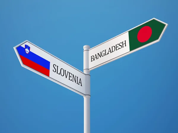 斯洛文尼亚孟加拉国标志标志概念 — 图库照片