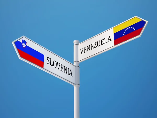 Slovenia Venezuela Insegna Bandiere Concetto — Foto Stock