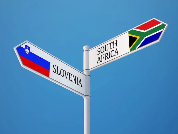 Slovenia Sud Africa Firmare Bandiere Concetto — Foto Stock