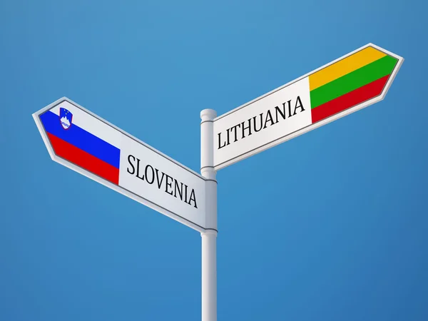 Litauen Slowenien unterzeichnen Flaggenkonzept — Stockfoto