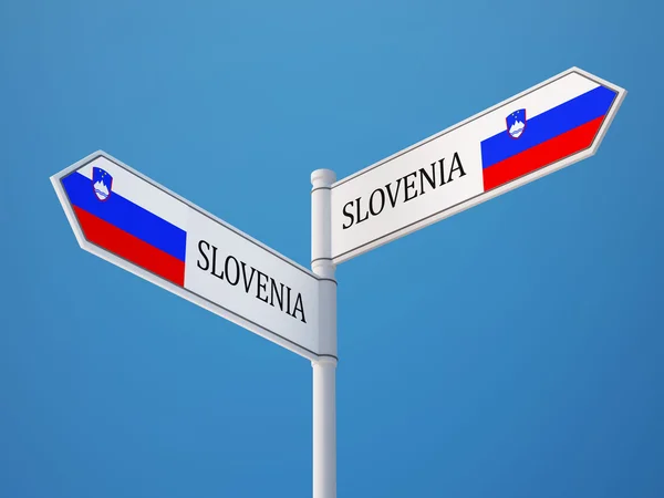 Slovenië teken vlaggen Concept — Stockfoto