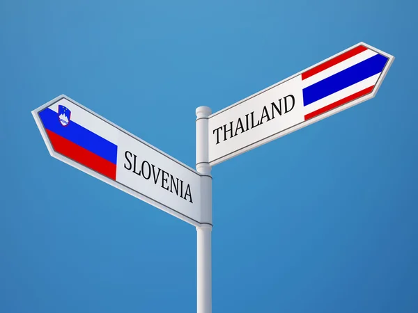 Thailand Slovenia  Sign Flags Concept — Stock Photo, Image