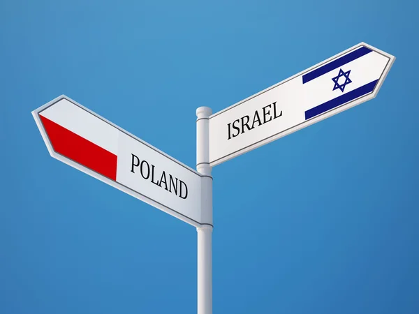 Poland Israel  Sign Flags Concept — Stock Photo, Image