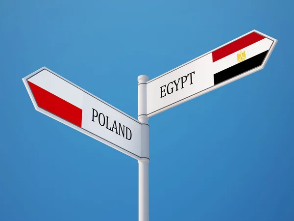 Poland Egypt  Sign Flags Concept — Stock Photo, Image