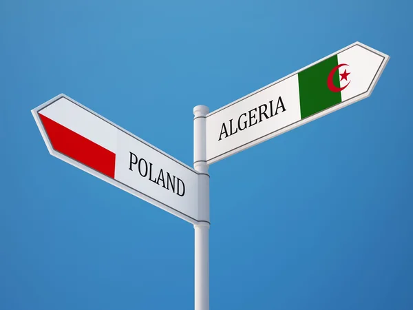 Polen Algerije teken vlaggen Concept — Stockfoto
