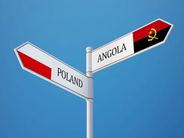 Polen Angola teken vlaggen Concept — Stockfoto