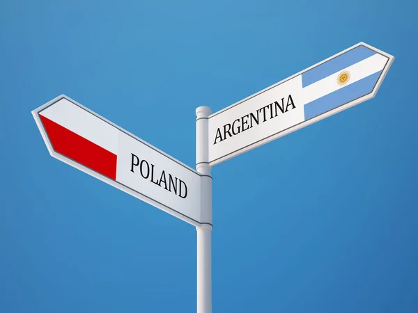 Pologne Argentine Signalisation Drapeaux Concept — Photo