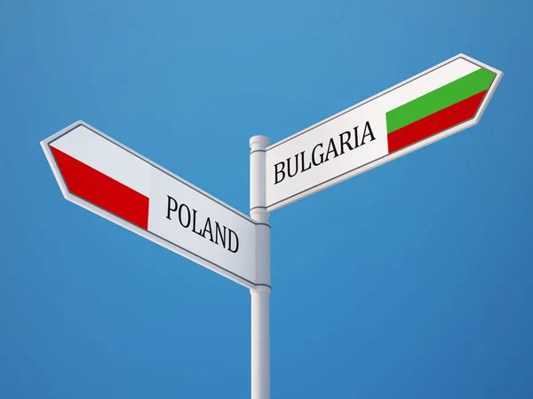 Poland Bulgaria  Sign Flags Concept — Stock Photo, Image