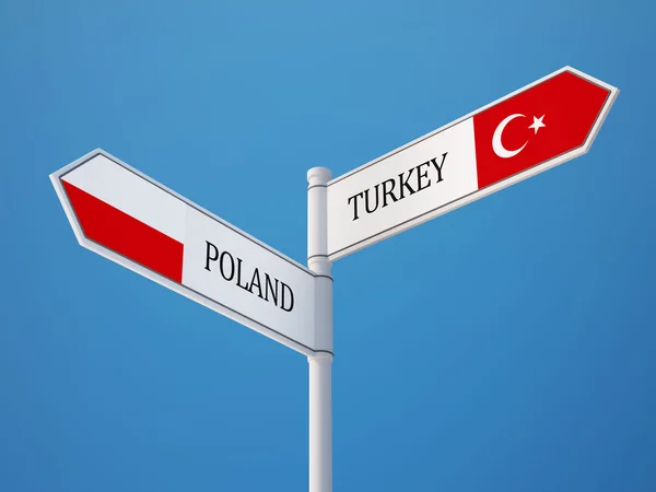 Polen Turkije teken vlaggen Concept — Stockfoto