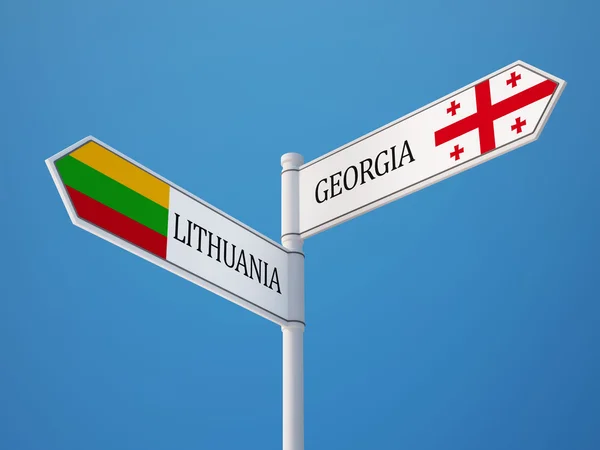 Litauen Georgia Sign Flags Concept - Stock-foto