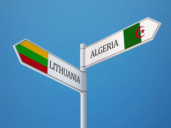 Lithuania Algeria  Sign Flags Concept — Stock Photo, Image