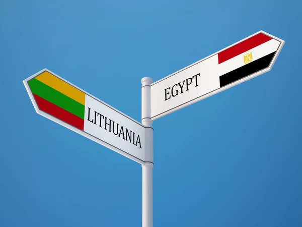 Lithuania Egypt  Sign Flags Concept — Stock Photo, Image