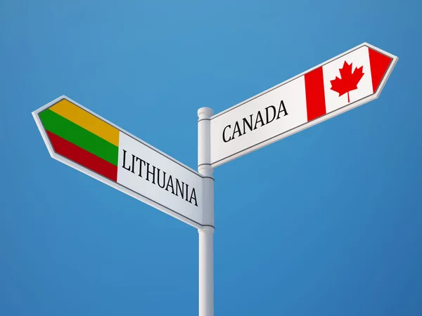 Litva Kanada znamení příznaky koncept — Stock fotografie
