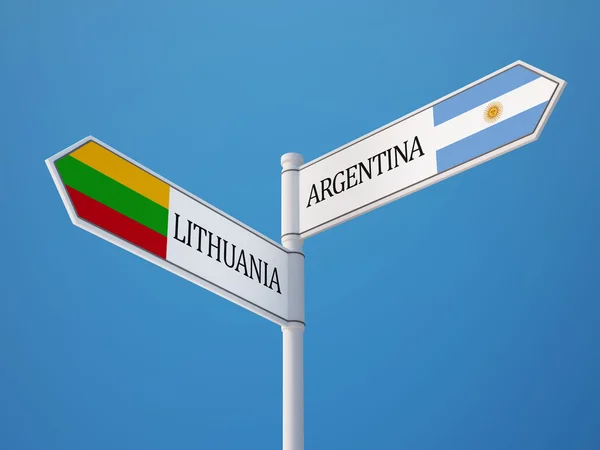 Lituania Argentina Firma Bandiere Concetto — Foto Stock