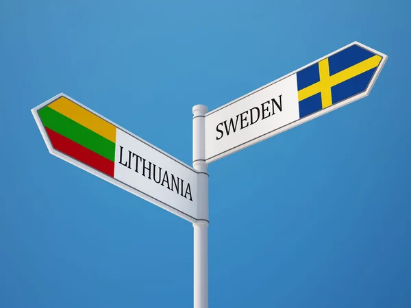 Litwa Szwecja znak flagi koncepcja — Zdjęcie stockowe