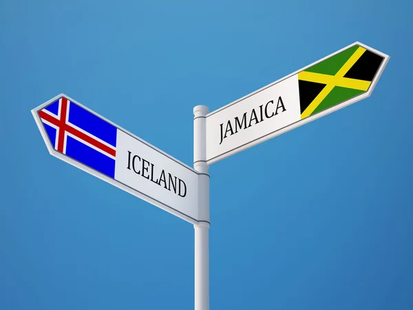 Islandia Jamaica Sign Flags Concept — Foto de Stock