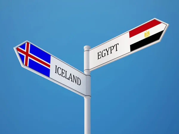 Islande Egypte Signer Drapeaux Concept — Photo