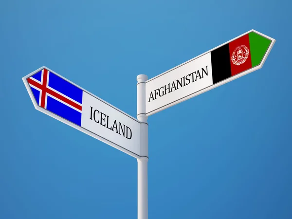 阿富汗冰岛标志概念 — 图库照片