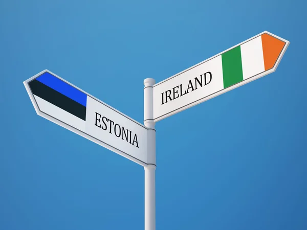 Estland Irland tecken flaggor koncept — Stockfoto