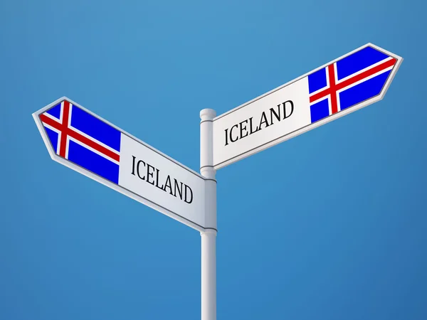 Concept de drapeaux de signe Islande — Photo