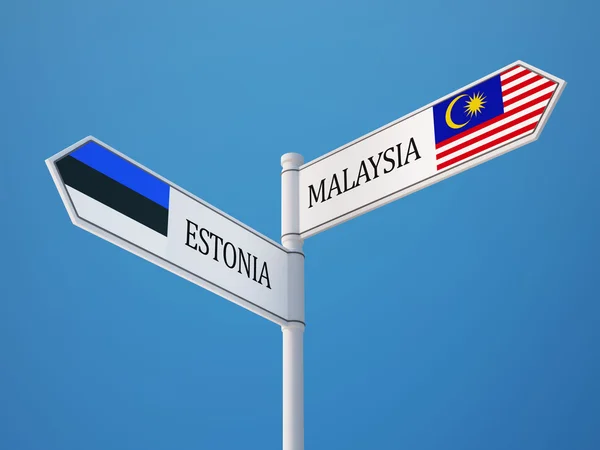 Estland Malaysia tecken flaggor koncept — Stockfoto