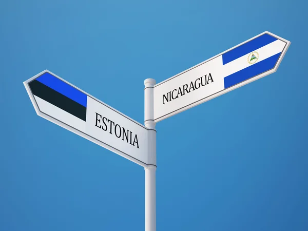 Estonia Nicaragua Concetto di bandiera — Foto Stock